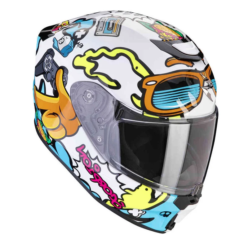 SCORPION EXO-JNR AIR FUN INTEGRAL CASCO Blanco-Azul