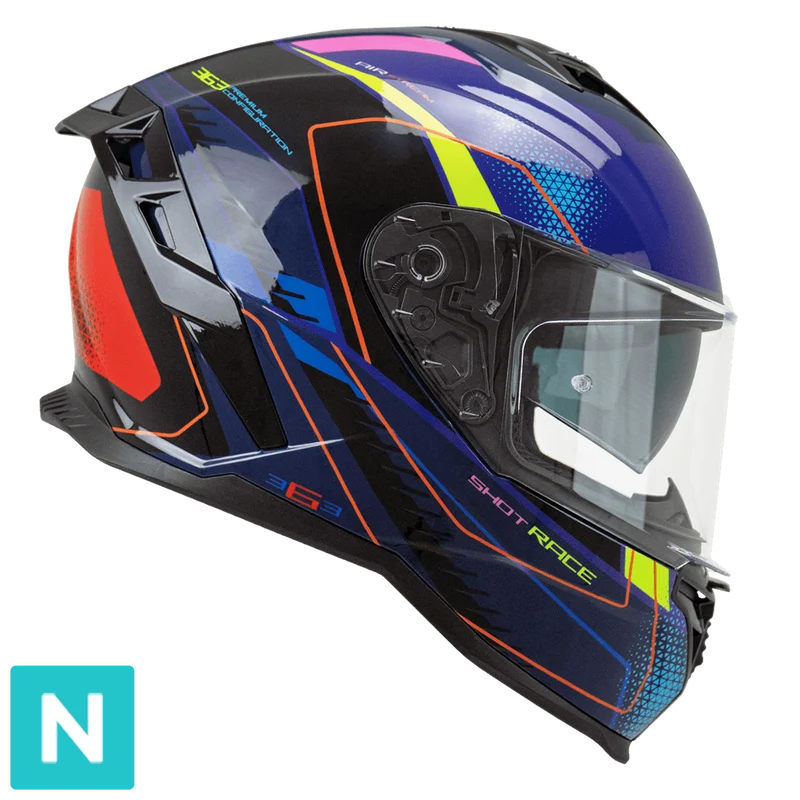 CGM SHOT VILLAIN 363G CASCO DE MOTO AZUL PURPURA ROJO