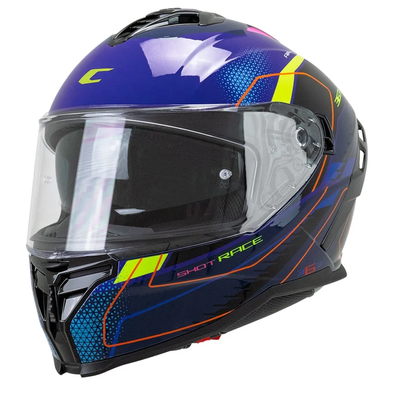 CGM SHOT VILLAIN 363G CASCO DE MOTO AZUL PURPURA ROJO
