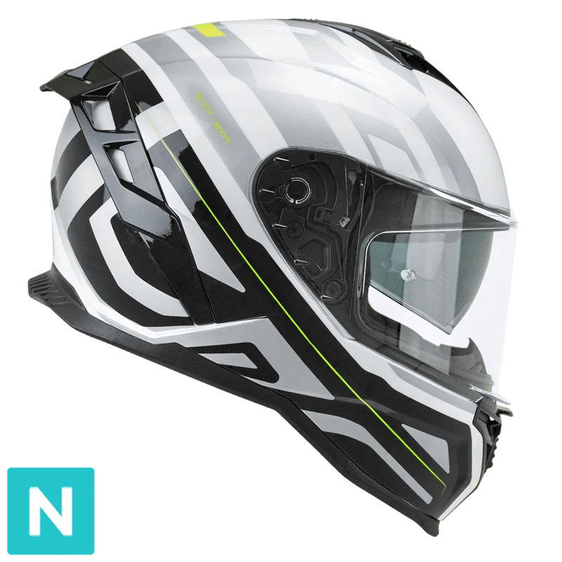 CGM SHOT VILLAIN 363M CASCO DE MOTO BLANCO NEGRO AMARILLO FLÚORRO