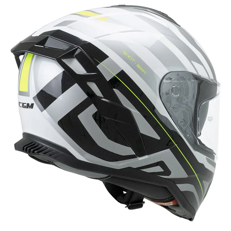 CGM SHOT VILLAIN 363M CASCO DE MOTO BLANCO NEGRO AMARILLO FLÚORRO