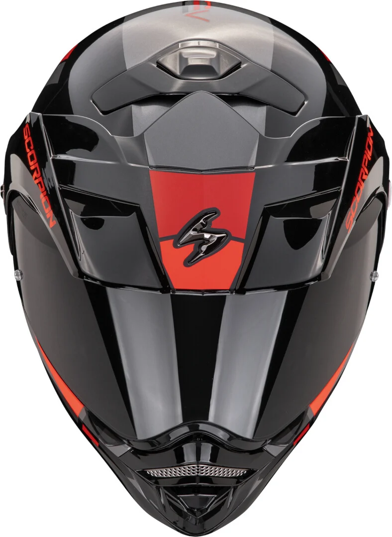 SCORPION ADX 2 GALANE Aventura Moto Casco Plata Negro Rojo