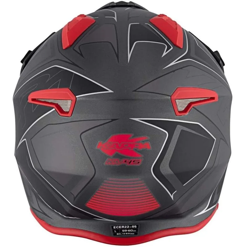 KAPPA KV45 Trial Gemini Jet Urban Turismo Casco Negro Mate Rojo