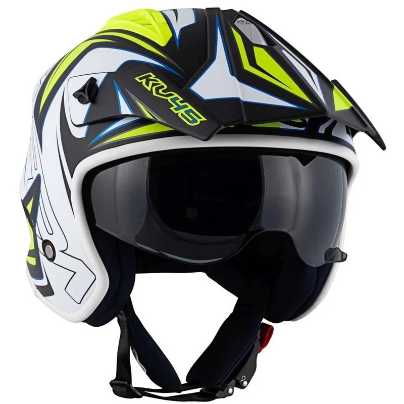 KAPPA KV45 Trial Gemini Urbano Jet Casco Negro Amarillo Blanco