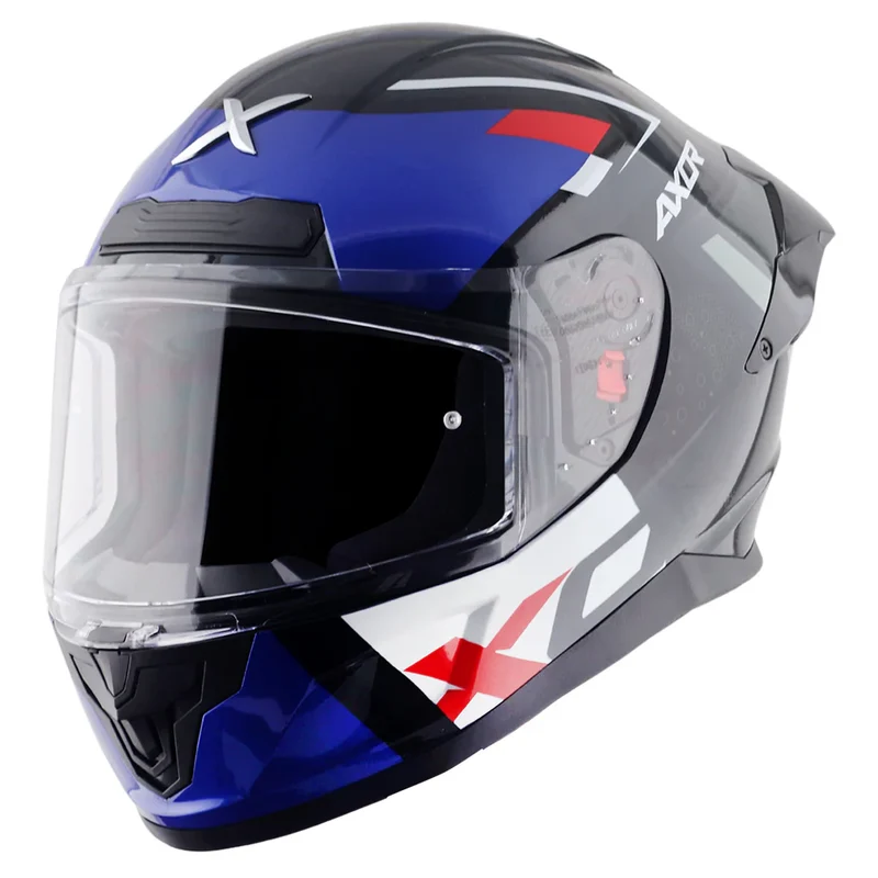 AXOR SABER X-SPORT CASCO INTEGRAL DE MOTO NEGRO MATE AZUL