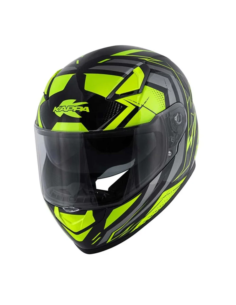 KAPPA KV41 Dallas Scraps Moto Integral Casco Titanio Negro Amarillo