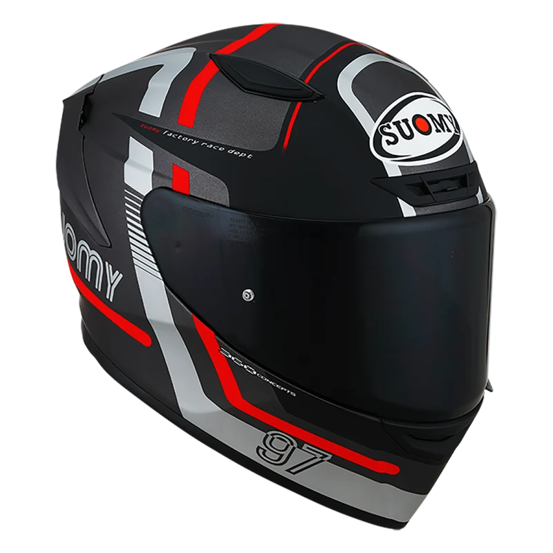 SUOMY-CASCOS TRACK-1 NINETY SEVEN MATT GUN METAL/RED E06