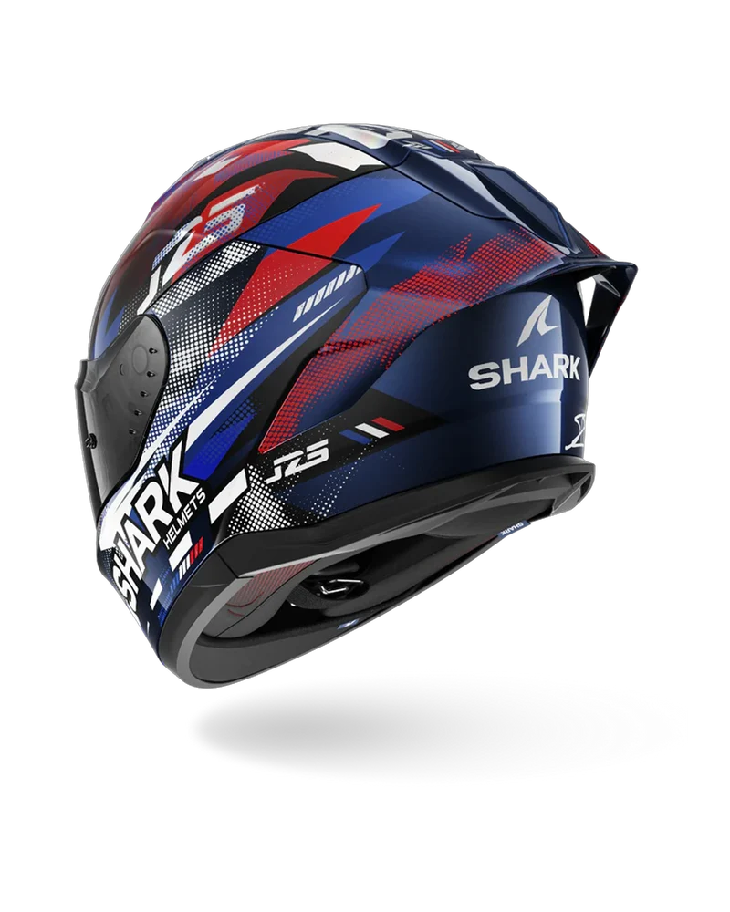 SHARK SKWAL CUP REPLICA ZARCO GP DE FRANCE Azul Chrome Rojo Casco De Moto