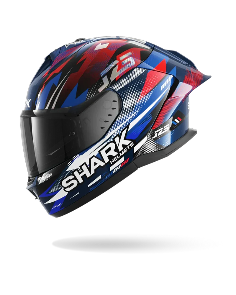 SHARK SKWAL CUP REPLICA ZARCO GP DE FRANCE Azul Chrome Rojo Casco De Moto