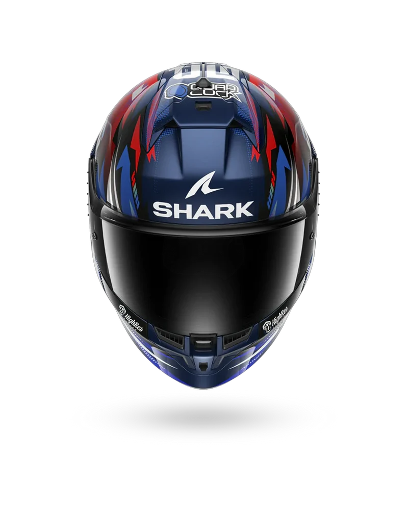 SHARK SKWAL CUP REPLICA ZARCO GP DE FRANCE Azul Chrome Rojo Casco De Moto