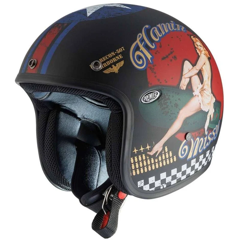 PREMIER CLASSIC PIN UP 9 BM Motocicleta Abierto Jet Casco