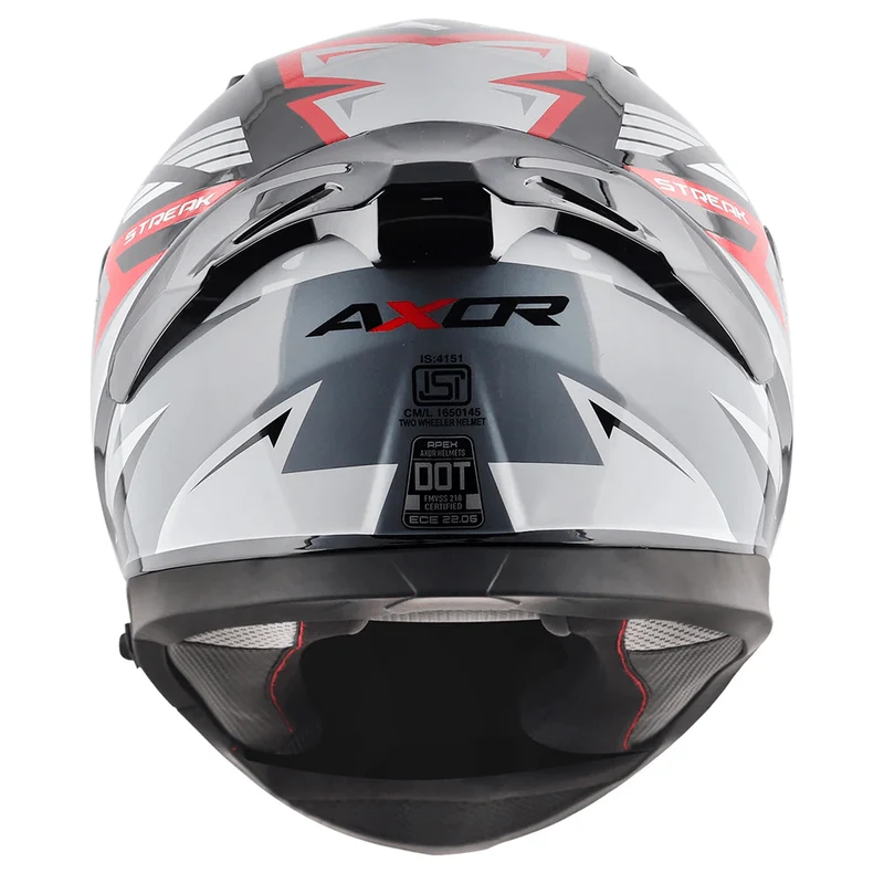 AXOR APEX STREAK CASCO INTEGRAL DE MOTOCICLETA NEGRO_ROJO