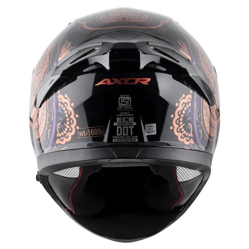 AXOR APEX TRANCE CASCO INTEGRAL DE MOTOCICLETA BLACK GOLD