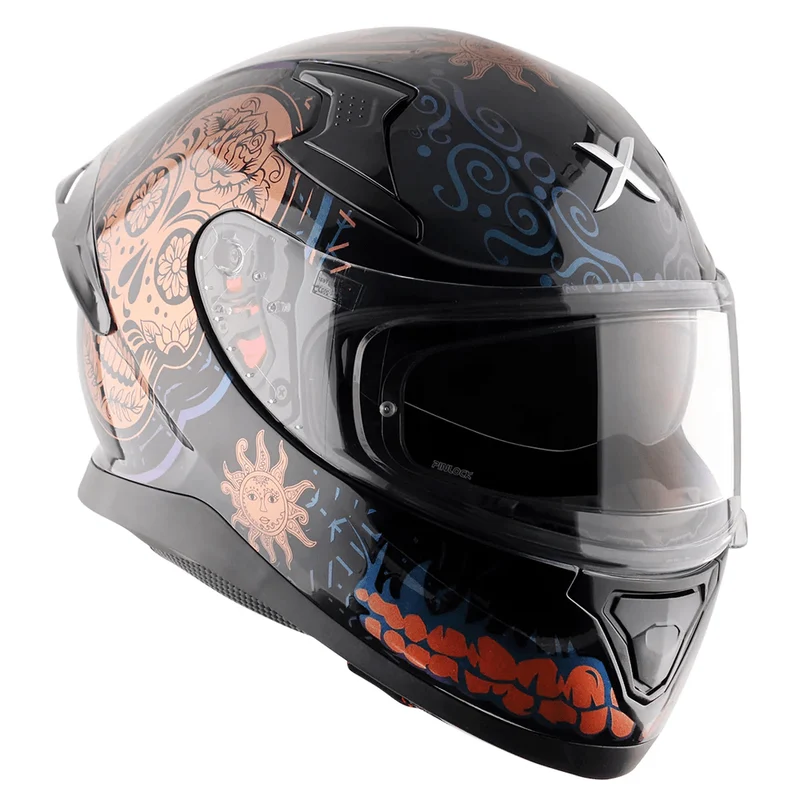 AXOR APEX TRANCE CASCO INTEGRAL DE MOTOCICLETA BLACK GOLD