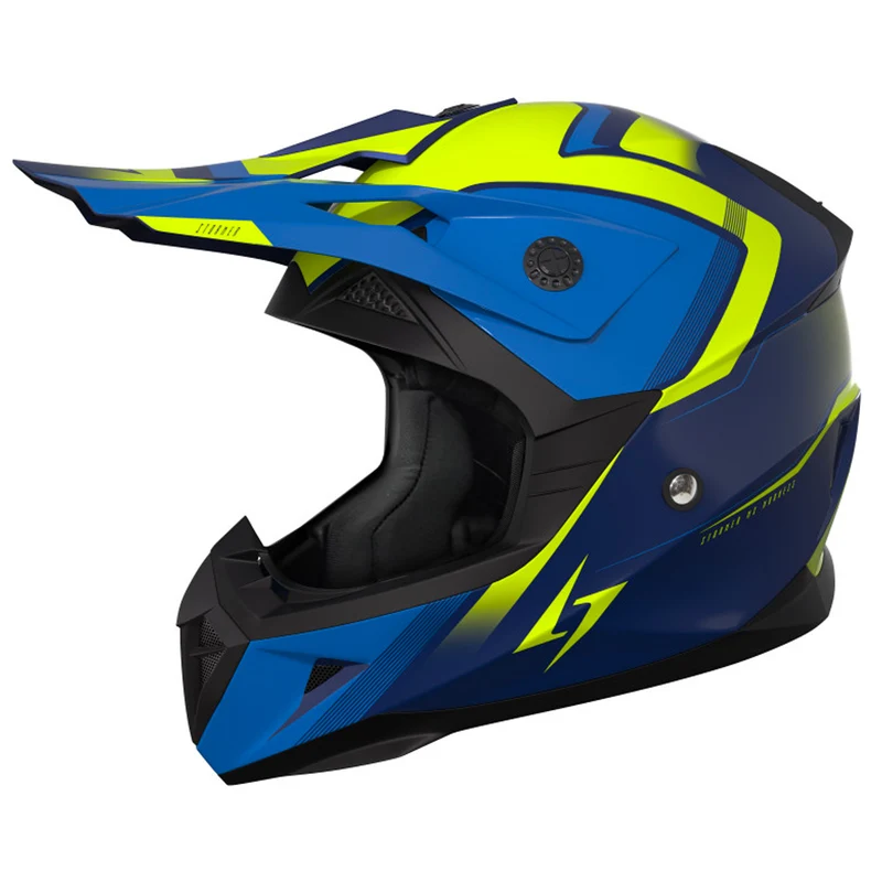 STORMER CASCO MADNESS MOTOCROSS BLUE_NEON_YELLOW_GLOSSY