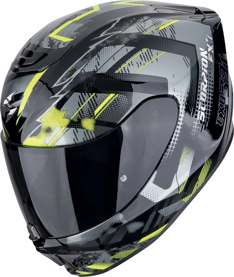 SCORPION CASCOS INTEGRALES EXO-391 CLUTTER NEGRO AMARILLO NEÓN