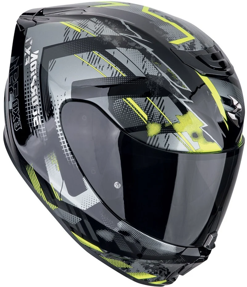 SCORPION CASCOS INTEGRALES EXO-391 CLUTTER NEGRO AMARILLO NEÓN
