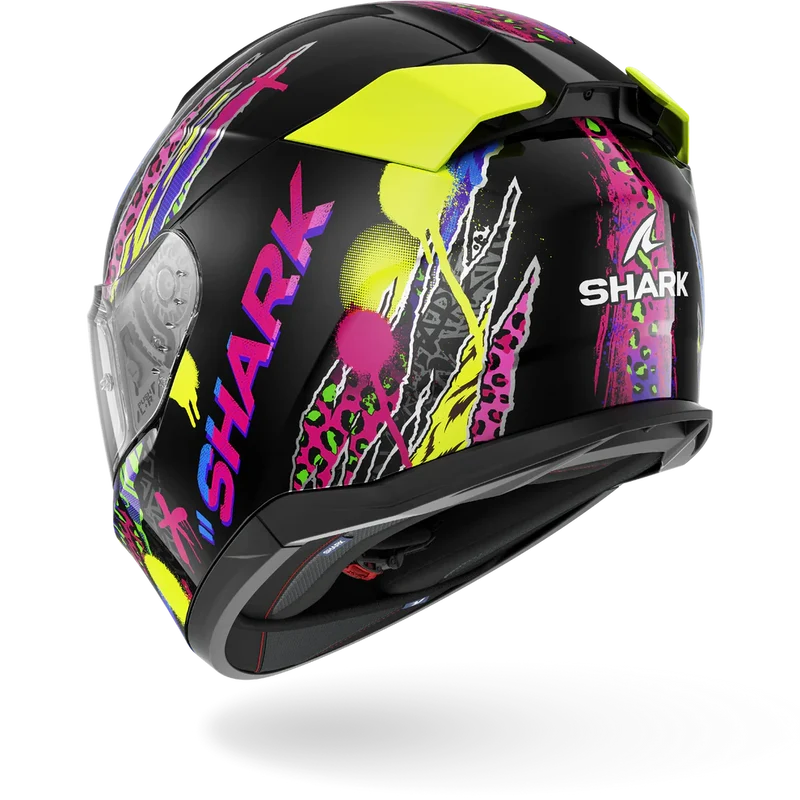 SHARK D-SKWAL 3 Fawn Casco Integral De Moto Negro Violeta Amarillo