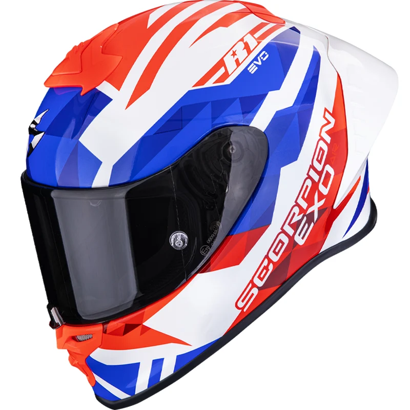 SCORPION EXO-R1 EVO II AIR VALERE BLANCO ROJO AZUL
