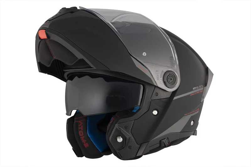 MT ATOM 2 SV SOLID MODULAR CASCO DE MOTO A1 NEGRO MATE