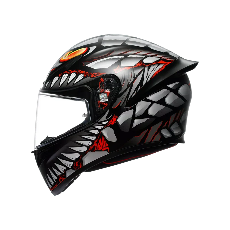 AGV K1 S LYZARD CASCO INTEGRAL DE MOTOCICLETA NEGRO MATE GRIS ROJO