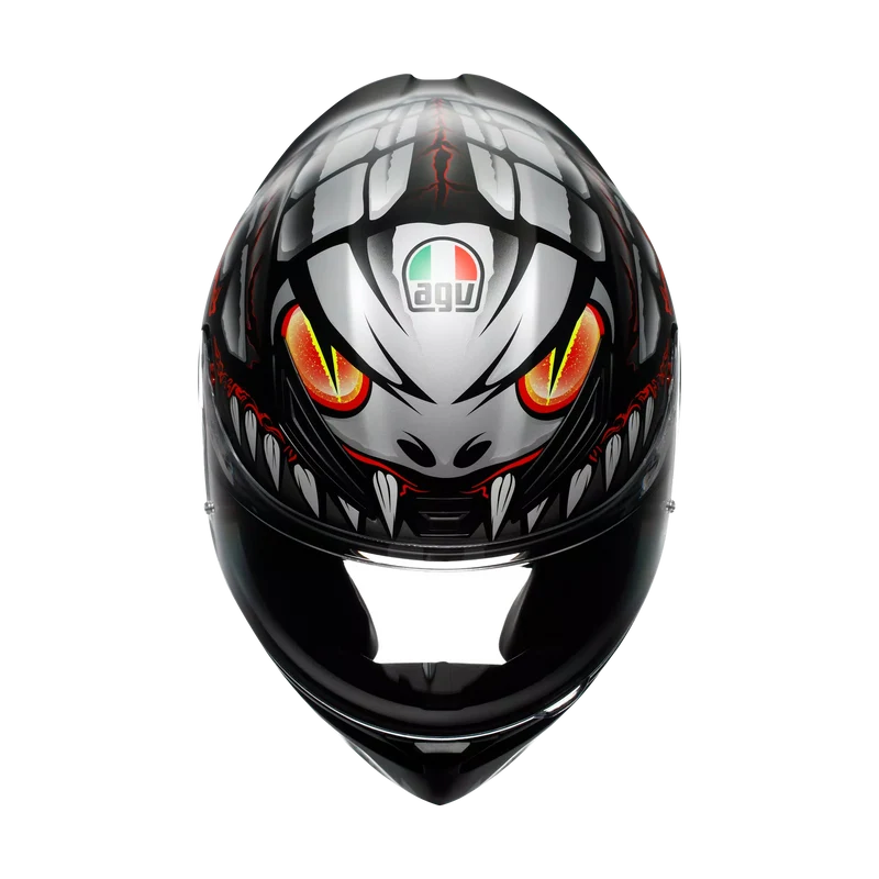 AGV K1 S LYZARD CASCO INTEGRAL DE MOTOCICLETA NEGRO MATE GRIS ROJO