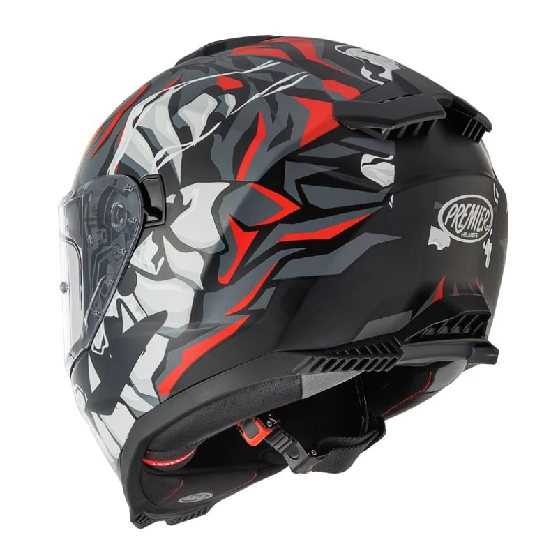 PREMIER TYPHOON MO92BM CASCO INTEGRAL DE MOTO NEGRO GRIS