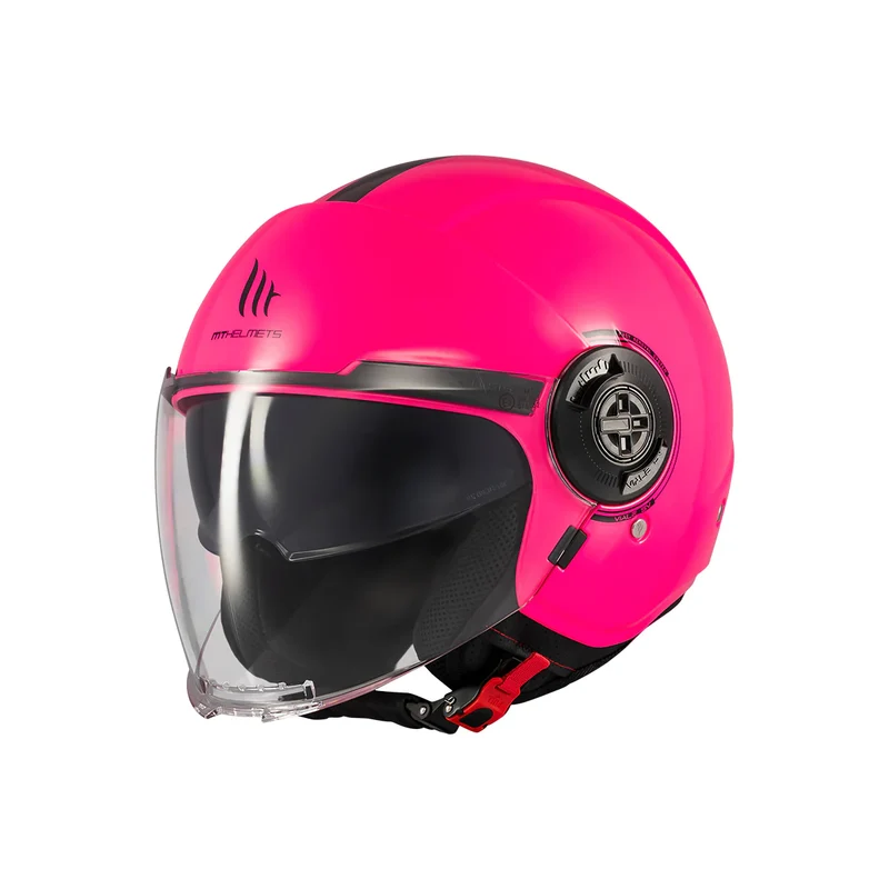 MT VIALE SV S SOLID CASCO DE MOTO A8 FLUOR ROSA BRILLO
