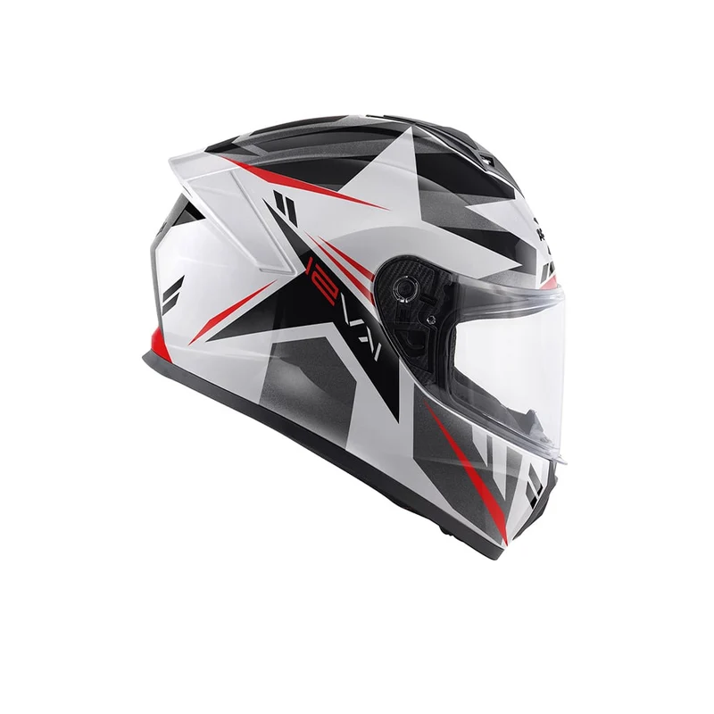 KAPPA KV51 ZENITH ABS Moto Integral Casco Blanco Brillante Negro Rojo