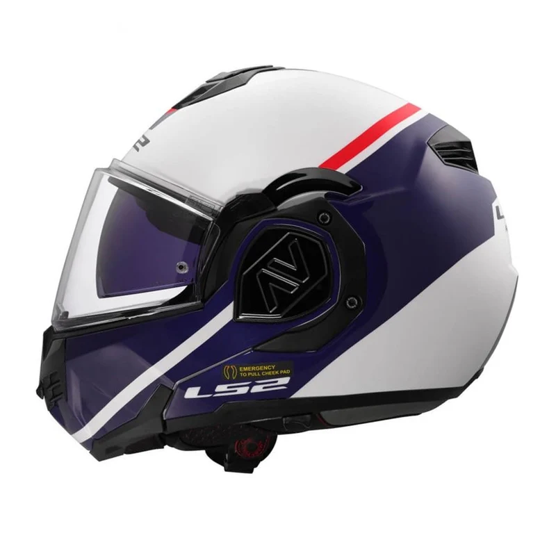 LS2 FF906 ADVANT SWIPE CASCO MODULAR DE MOTOCICLETA BLANCO AZUL