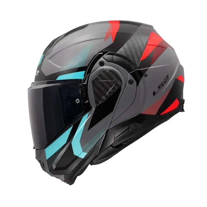 LS2 FF910 ADVANT II TRIPLE CASCO MODULAR MOTOCICLETA NEGRO GRIS AZUL ROJO