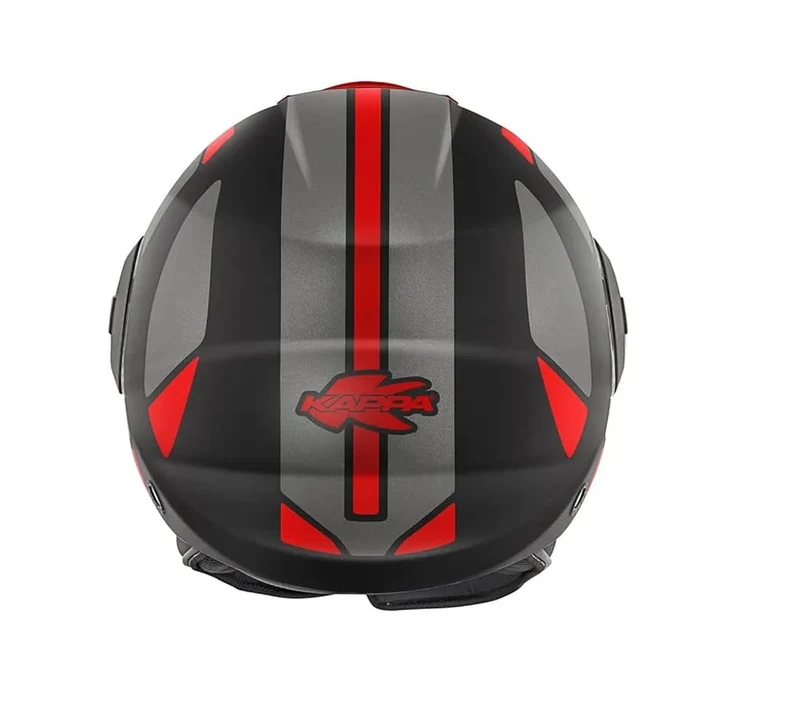 KAPPA KV 37 EVO Moto Cara Abierta Casco Titanium Rojo Mate