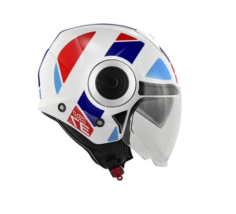KAPPA KV37 EVO Carcasa Scooter Estilo Casco Blanco Azul Rojo