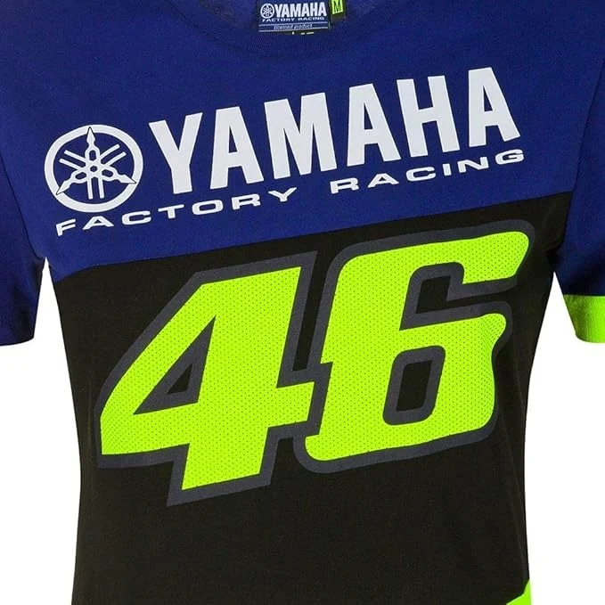 VR46 Yamaha Racing mujer Camiseta oficial de Valentino Rossi Azul/Amarillo
