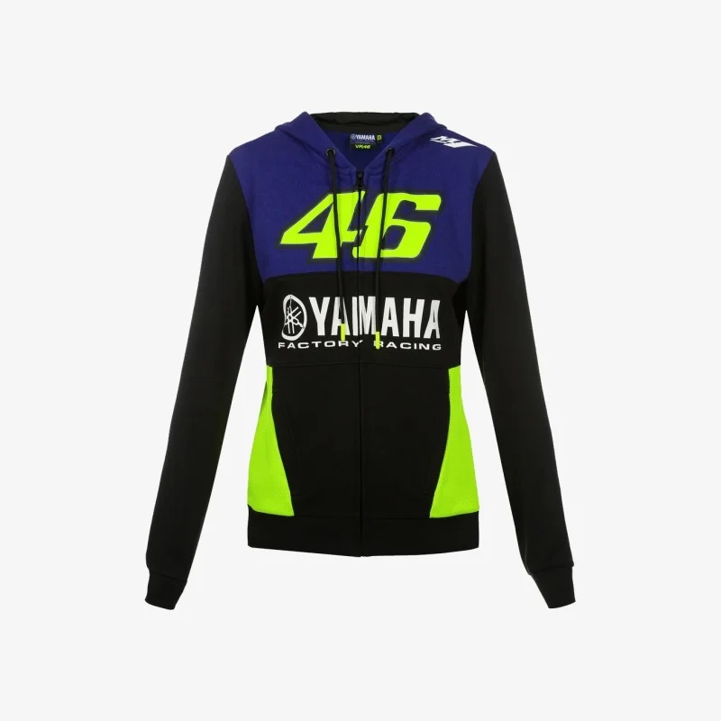 VR46 YAMAHA MUJER CAPUCHA COMPLETA CREMALLERA AZUL