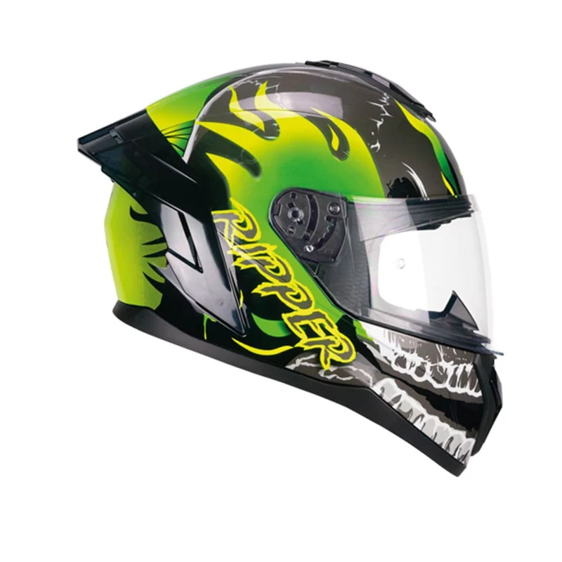 CGM 330R RIOT RIPPER Integral Casco Negro Verde Amarillo Fluo