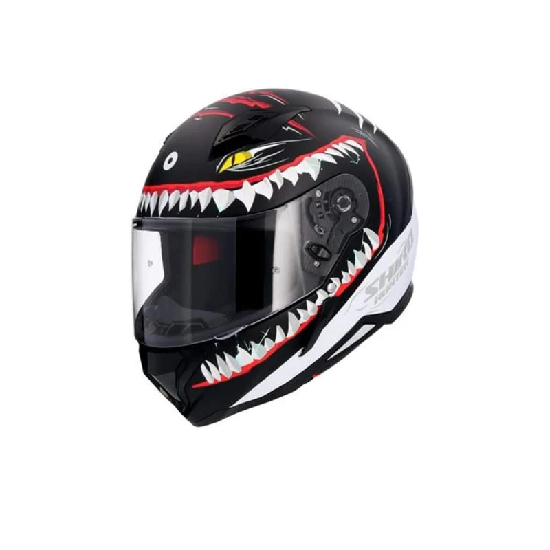 SHIRO HUNTER SHARK CASCO INTEGRAL DE MOTO NEGRO MATE