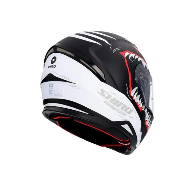 SHIRO HUNTER SHARK CASCO INTEGRAL DE MOTO NEGRO MATE