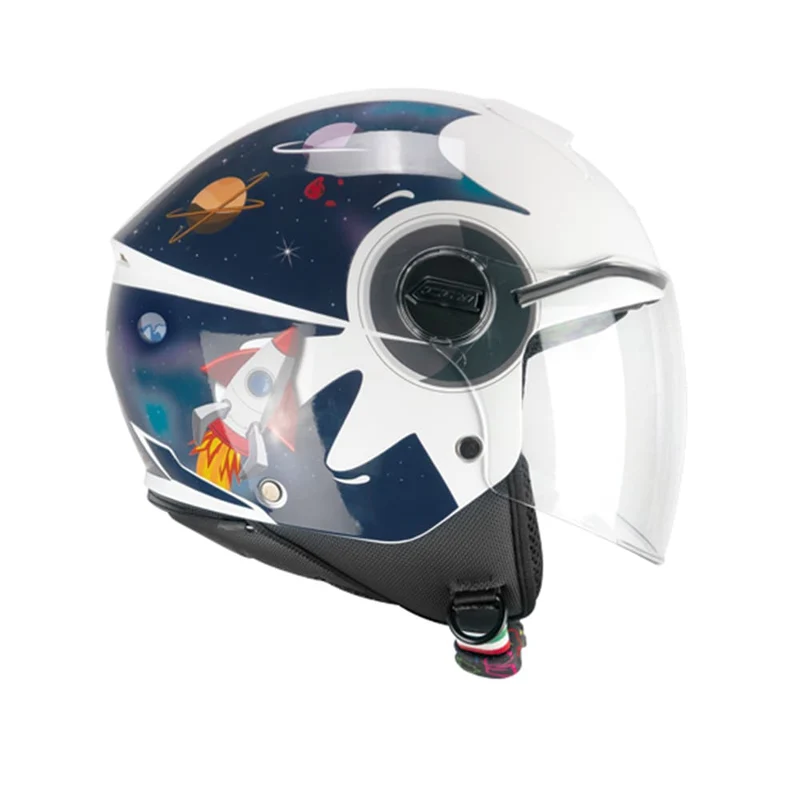 CGM 261S MINI SPACE Moto Casco Abierto Azul Blanco