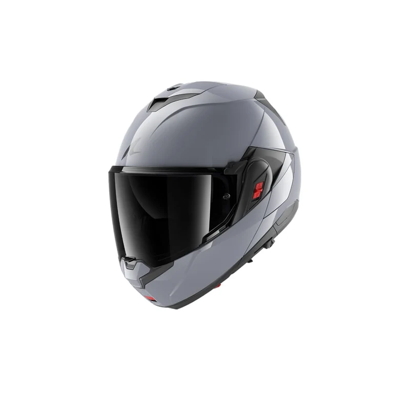 SHARK OXO DARK SHADOW FLIP DELANTERO CASCO PISTOLA PLATA