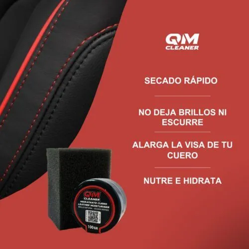 QM CLEANER Crema hidratante cuero y piel 100 ml + esponja