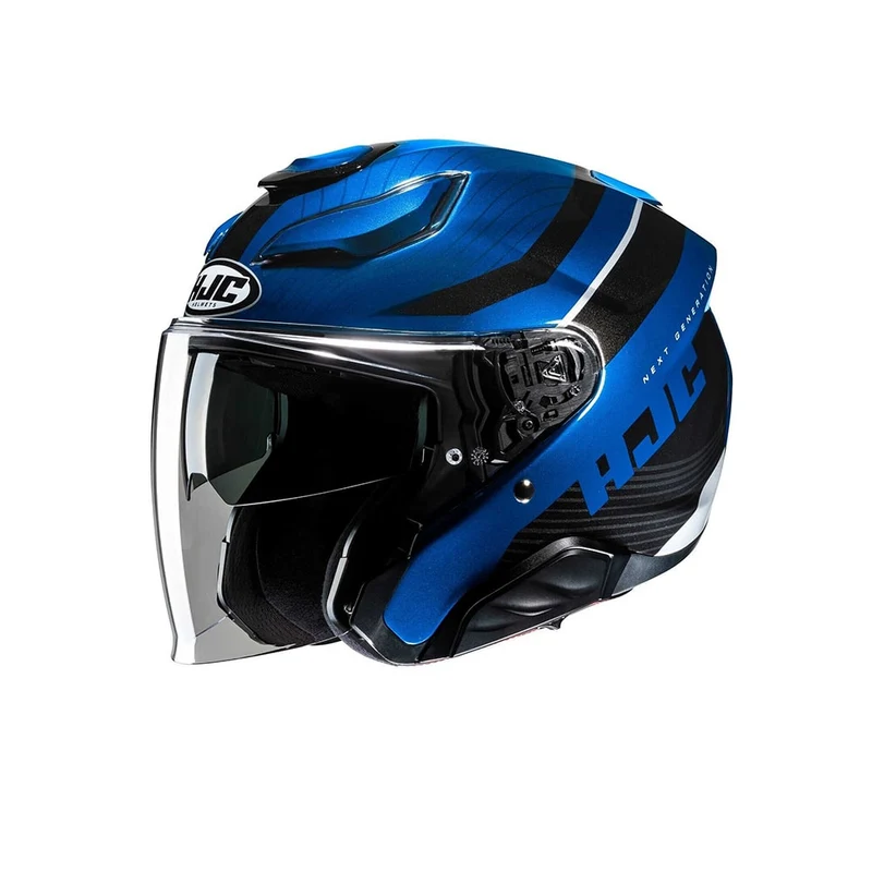 HJC F31 NABY MC2 Deportiva Moto Casco Jet Azul Negro