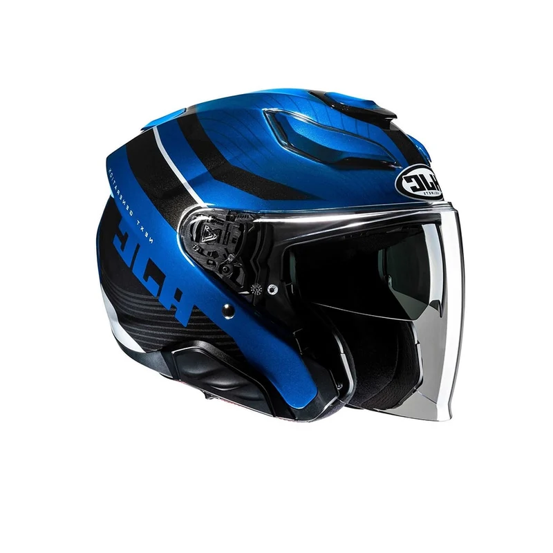 HJC F31 NABY MC2 Deportiva Moto Casco Jet Azul Negro