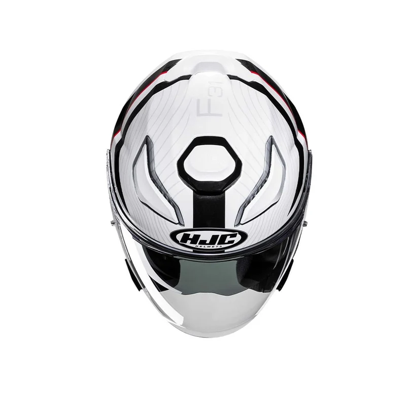 HJC F31 NABY MC1 Casco Jet Negro Blanco Rojo