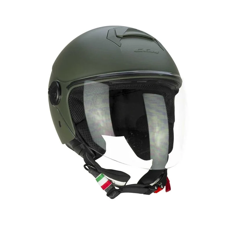 CGM 167A FLO MONO Abierto Scooter Casco Verde Mate Largo