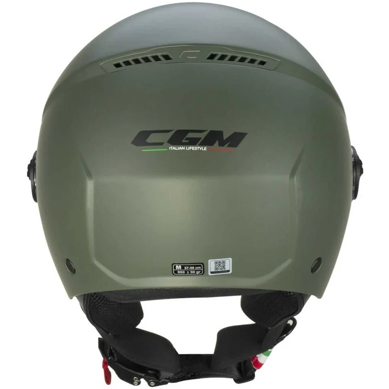 CGM 167A FLO MONO Abierto Scooter Casco Verde Mate Largo