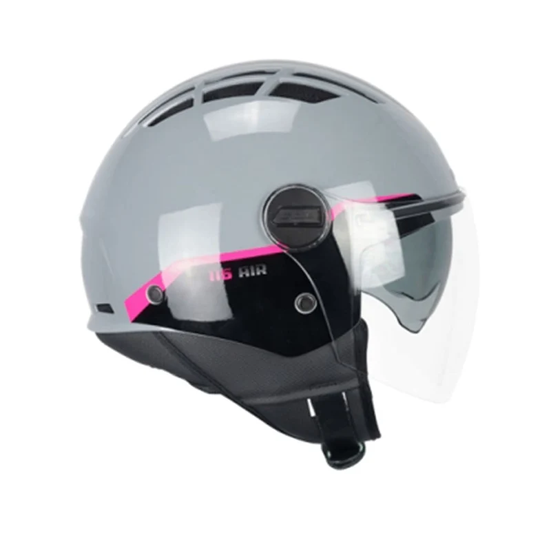 CGM 116G AIR BICO Jet Scooter Casco Gris Fucsia Flúor