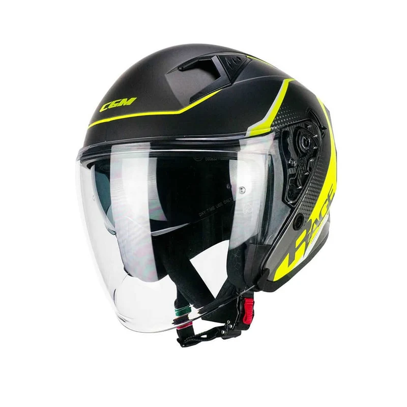 CGM 127G DEEP RACE Jet Casco Grafito Amarillo Fluo Mate