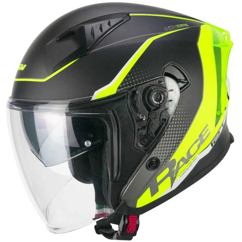 CGM 127G DEEP RACE Jet Casco Grafito Amarillo Fluo Mate