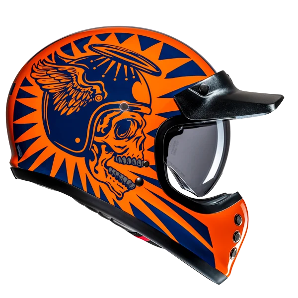 HJC V60 FLAME MC27 Casco Integral De Motocicleta Estilo Vintage